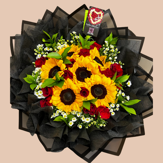 Sunflowers and Roses